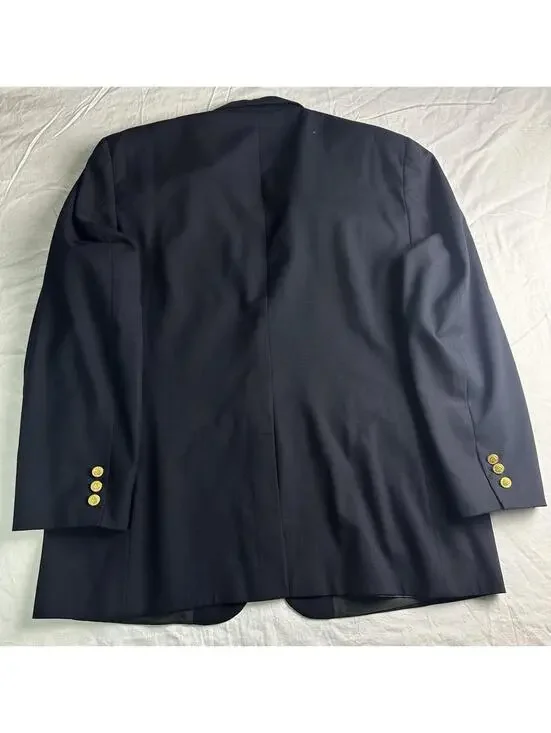 👔🧥 Brooks Brothers Brooksease Navy Wool Gold Button Blazer 45R 8861-2 🧥👔 - Picture 11 of 15